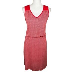 Deletta Orange Zig Zag Sleeveless Summer Midi Dress Size Medium